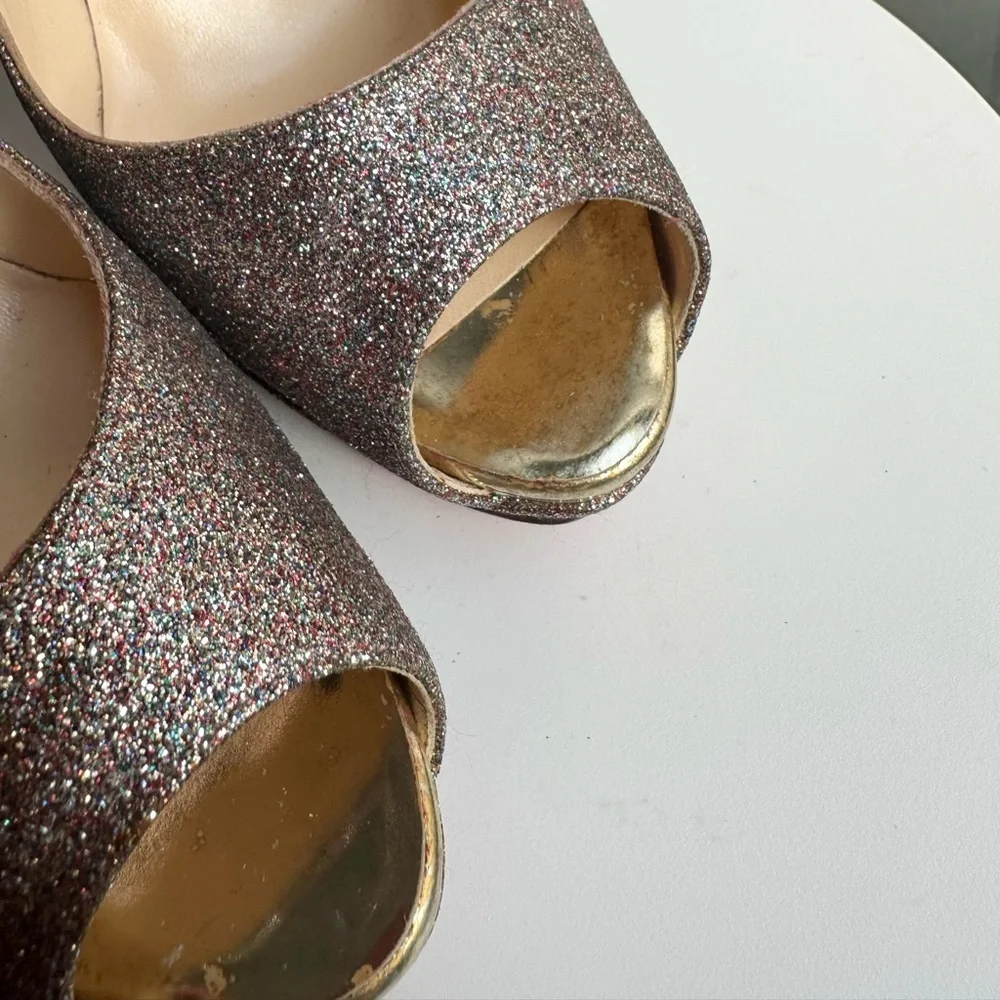 🌺 CHRISTIAN LOUBOUTIN🌺 Lady Peep 150 Glitter Pumps Size: 40 - Picture 13 of 15